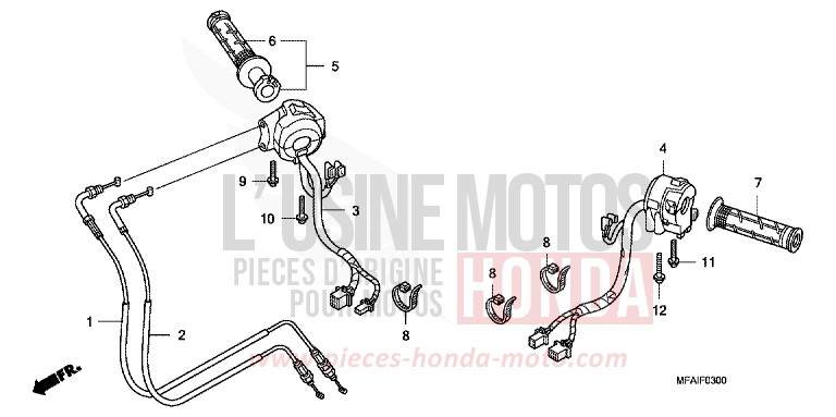COMMUTATEUR/CABLE von CBF1000 ABS PEARL NIGHTSTAR BLACK (NHA84) von 2009